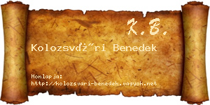 Kolozsvári Benedek névjegykártya