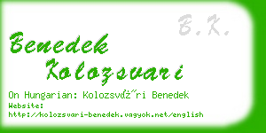 benedek kolozsvari business card